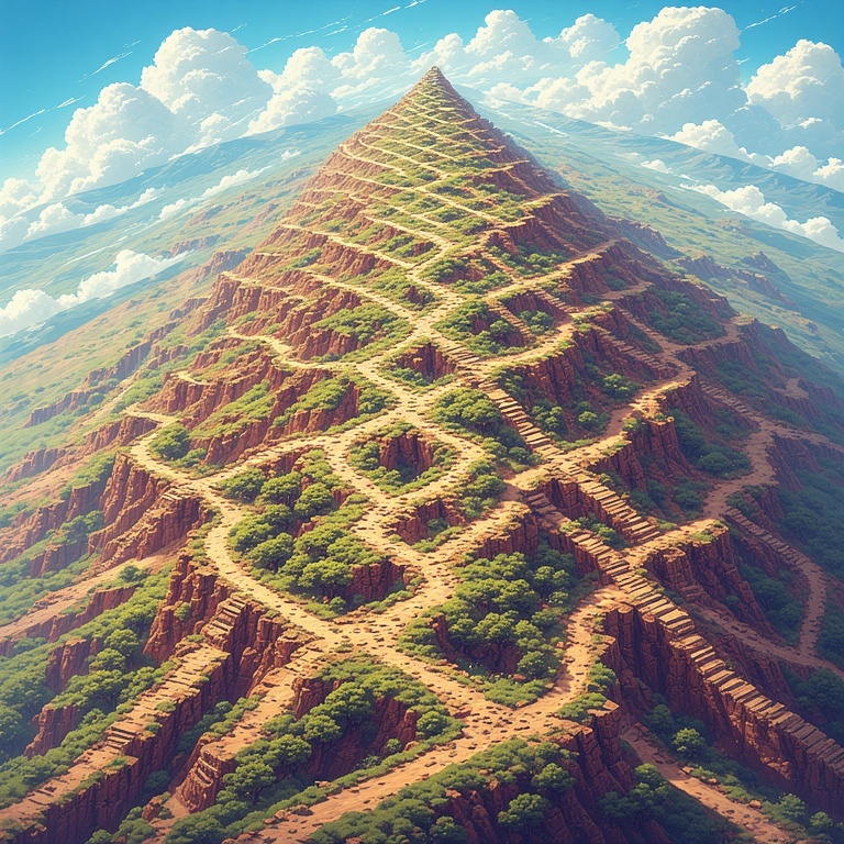 Many intersections and crossroads intertwined together.